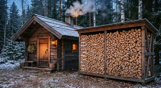 Укладка дров в Южно-Сахалинске, улица Берёзовая, 14